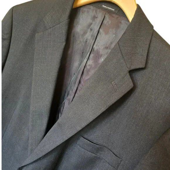 Dark Charcoal Gray JOSEPH & FEISS Wool Sport Coat Blazer Suit Jacket sz 48S