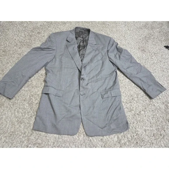 Hickey Freeman Boardroom Blazer Mens 44R Gray 100% Wool Sport Coat Jacket USA