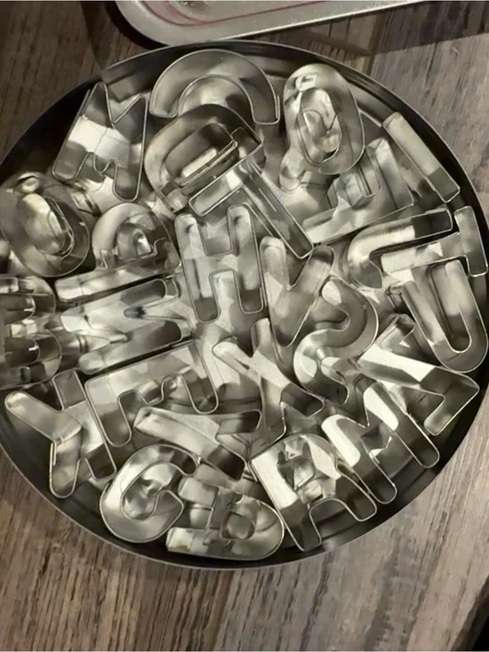 Alphabet mini cookie Cutter Set - Metal Letter Shapes