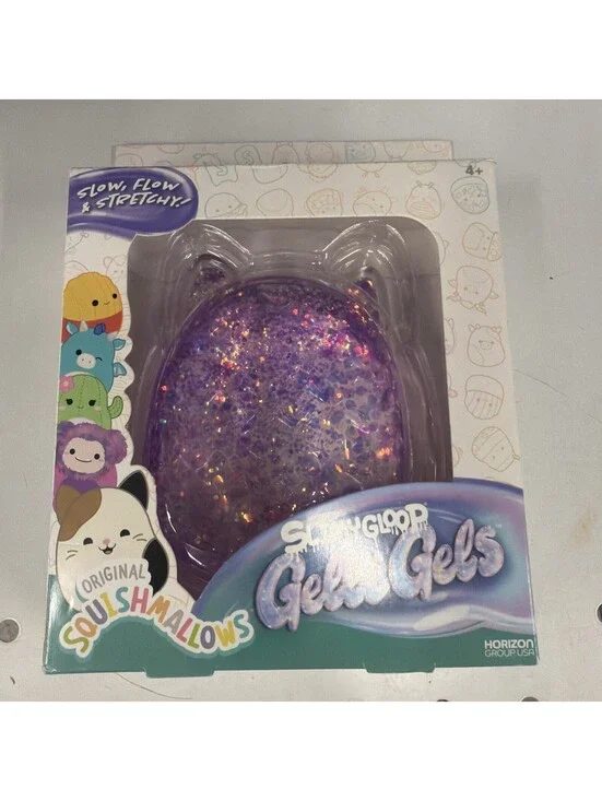Squishmallows Gelli Gel Glitter Squishy Sensory toy Purple Slow Flow And Stretch
