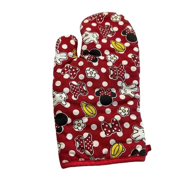 Disney Oven Mitt Pot Holder Minnie Mouse Red