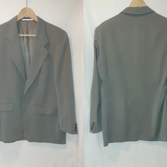 Hugo Boss Vintage Blazer Sport Jacket Coat Gray Wool Blend Two Button est‎ 40R