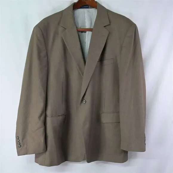 Stafford 48R Light Tan Brown 2Btn‎ Mens Blazer Suit Jacket Sport Coat