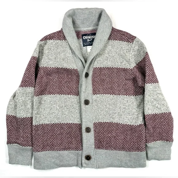 OSHKOSH B’GOSH Boys’ Grandpacore Shawl Collar Knit‎ Cardigan Sweater Size 6