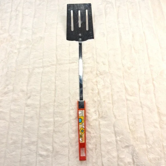 Vintage Ekco Stainless Mid-Century USA Long Handle Slotted Spatula Flipper 19