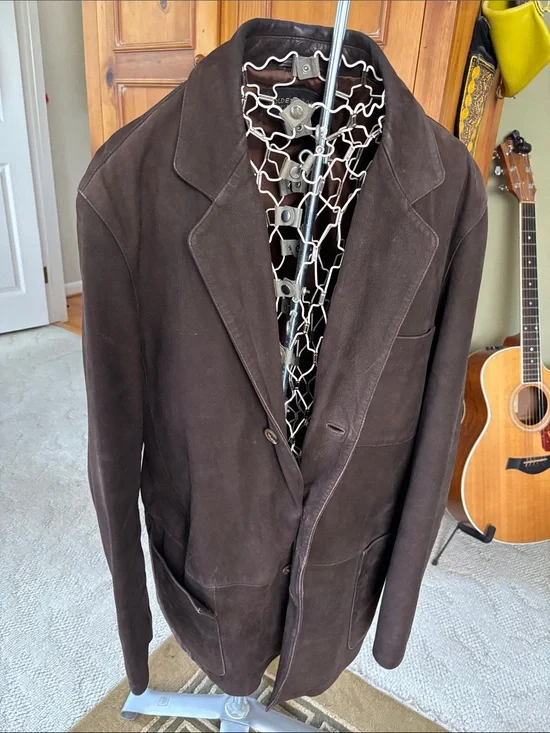 Men's Dark Brown Suede Sport Coat - Classic Notch Lapel Blazer
