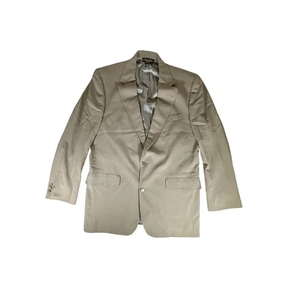 Brooks Brothers Blazer Adult Size 41L Tan 100 Wool 2 Button Made In USA Mens