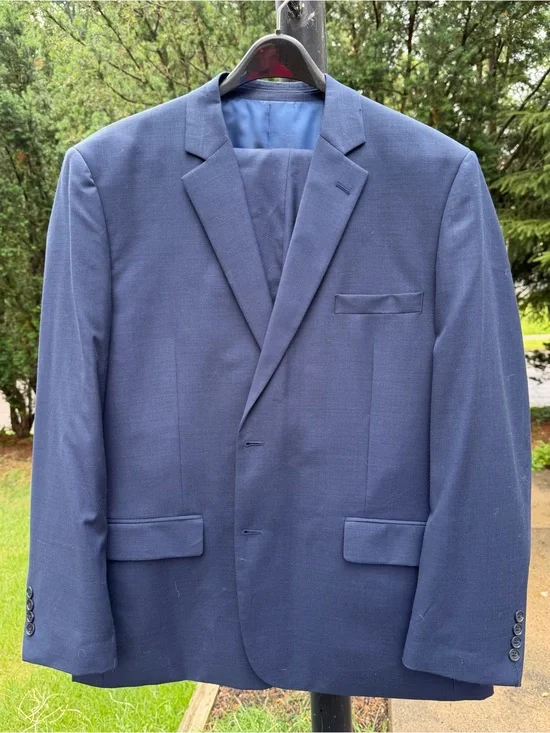 Jones New York Men's Dark Blue Single-Breasted Suit Jacket