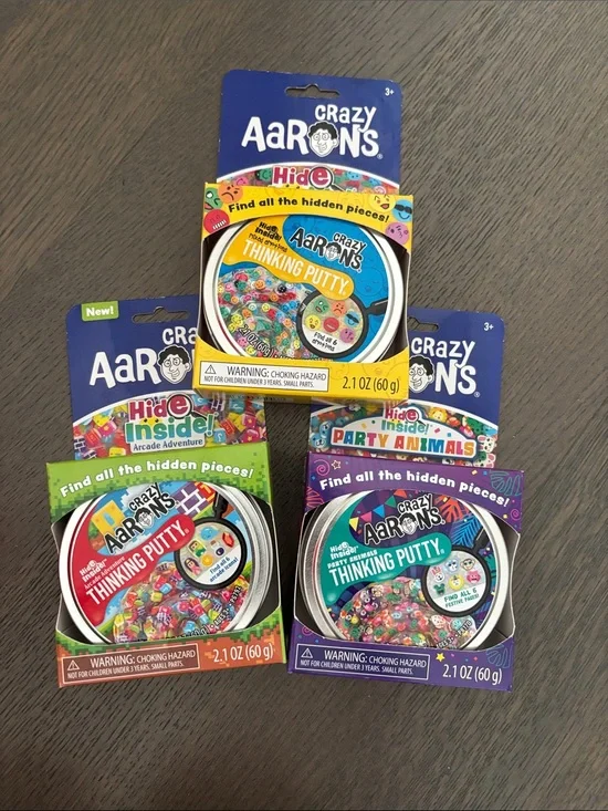 Crazy Aaron’s Thinking Putty trio.
