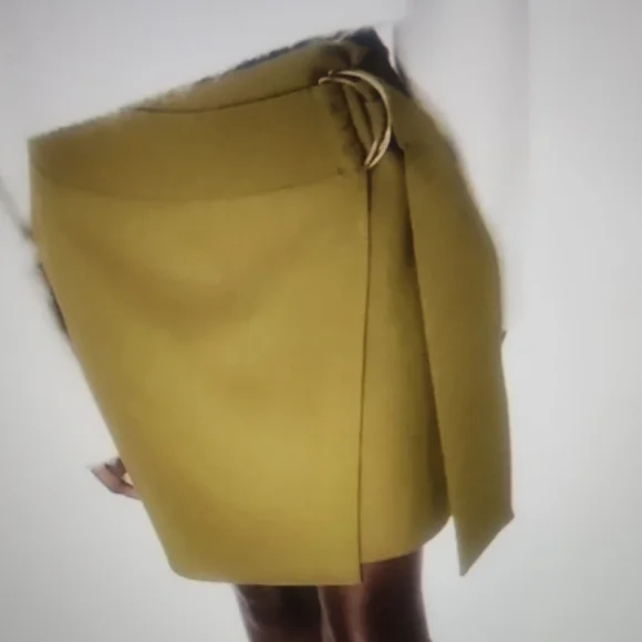 ZARA Olive Green Wrap Skirt Size XS