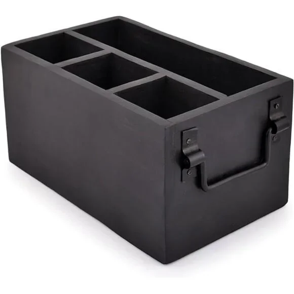 Mango Wood Flatware Caddy Utensil Holder with Napkin Holder Kitchen Organizer