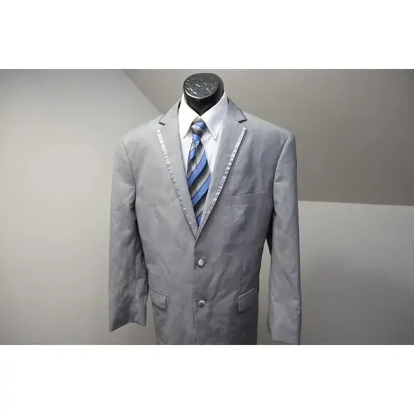 Vinci Slim Fit Tuxedo 2 Piece Suit Pants Jacket‎ Gray Mens Sz 44 x 30 50 R
