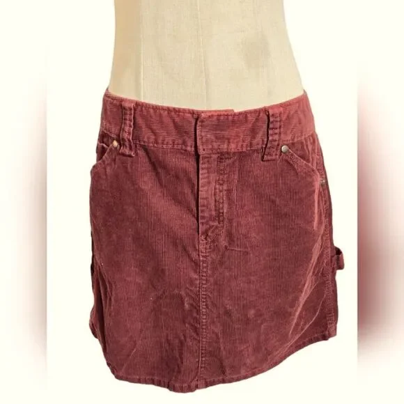 J. CREW Burgundy Corduroy Cargo Mini skirt