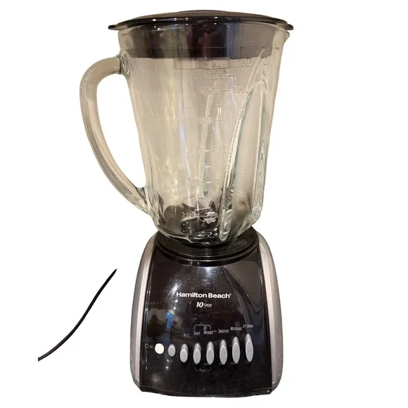 Hamilton Beach 10 Speed Glass Jar Blender Black Silver Model‎ 50235 Ice Breaker