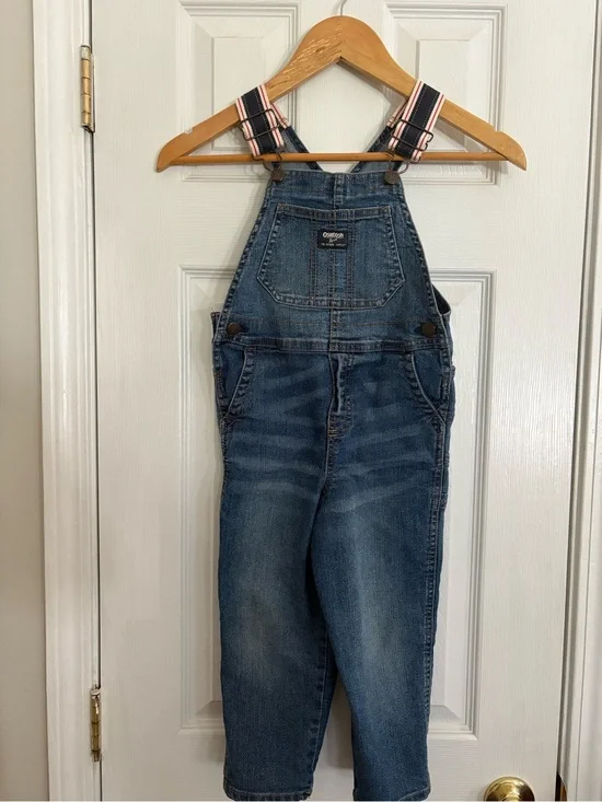 OshKosh B'gosh Blue Denim Overalls with Logo Patch
