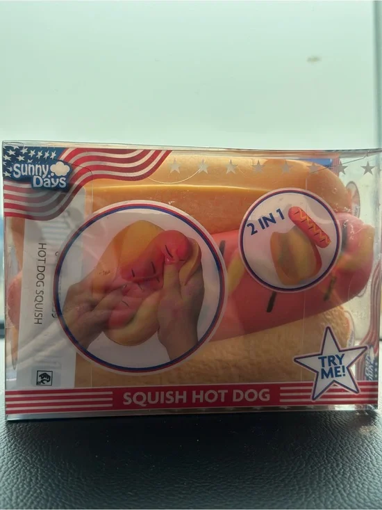 Pink & Yellow Squish Hot Dog - Kids Learning Toy