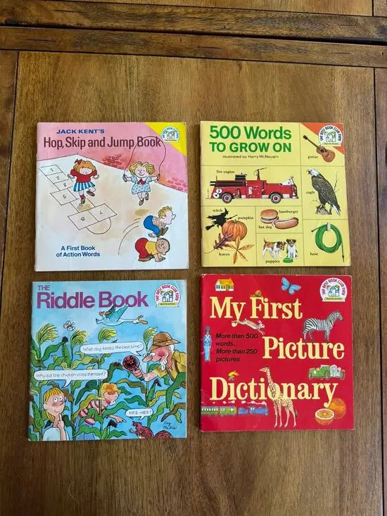 Vintage Early Learning Book Lot Reading Vocabulary Dictionary Riddles 1970s