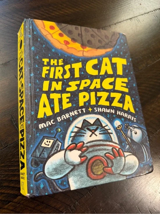 Mac Barnett The First Cat in Space Ate Pizza - Comic style Book for kids