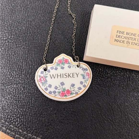 Fine Bone‎ China Whiskey Decanter Label– Made in England