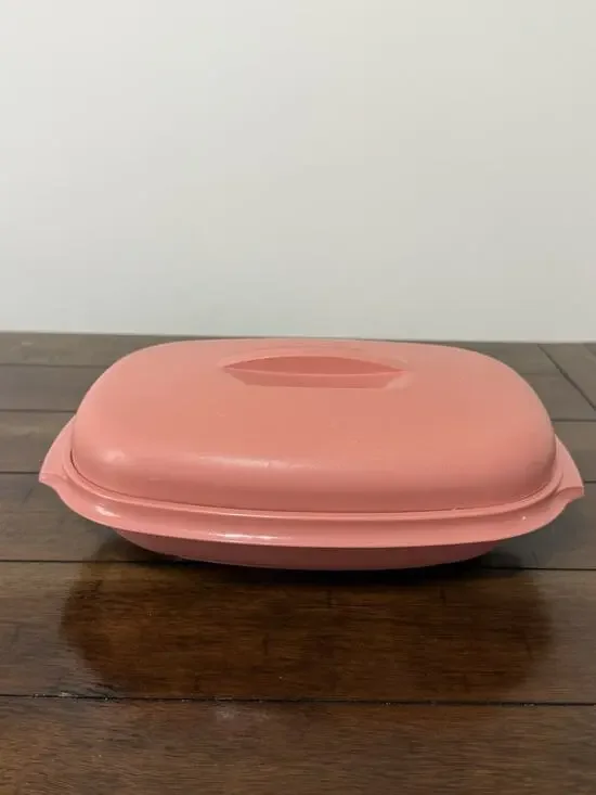 Vintage TUPPERWARE Microwave Food Steamer 6 Cup Dusty Rose Pink 3 Piece 1273-5
