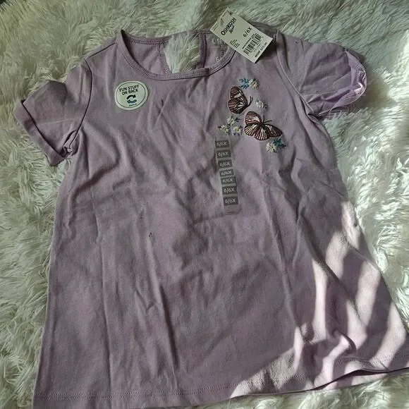 OshKosh B'gosh Lavender Butterfly Tee Size 6/6x