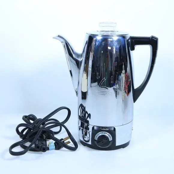 Vintage Sunbeam Coffeemaster Automatic Percolator Model AP Chrome 1959 Art Deco