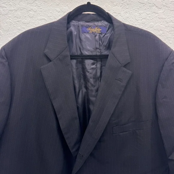 Brooks Brothers Made to Measure Navy Pinstripe Blazer Mens USA Union Made Wool
