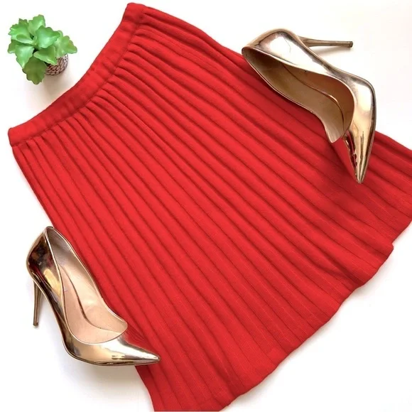 Vintage 1970s Ballantyne Berk of Burlington Arcade Scotland Red Cashmere Skirt S