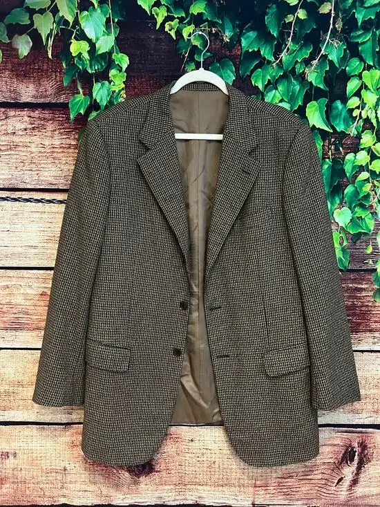 Ermenegildo Zegna Rossi High Fashion 100% Cashmere Tweed Suit Coat Jacket US 42L