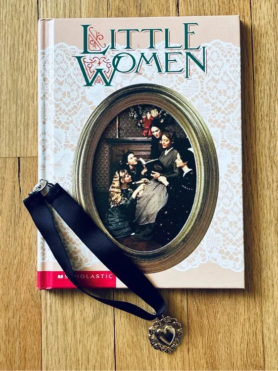 Little Women Hardcover & Necklace, Louisa May Alcott. Adapted by M J Carr. ‘95