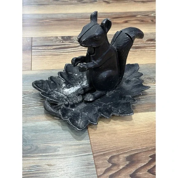 Antique Style Black Cast Iron Squirrel Mechanical Nutcracker -