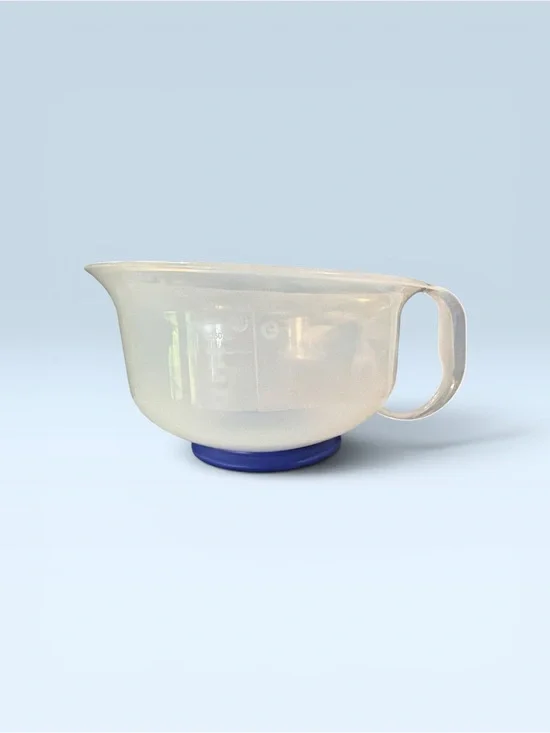 Tupperware Translucent White Mixing Bowl with Blue Base