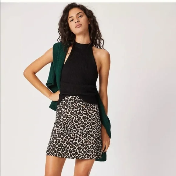 Anthropologie grace Ann leopard skirt new size 12