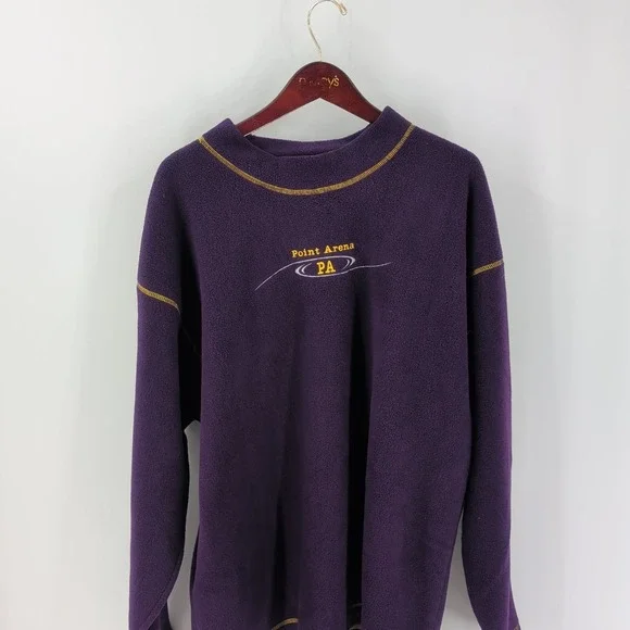 Vintage EXP Clothing By P.S.I. Long Sleeve Ponit Arena Sweatshirt Purple Size XL