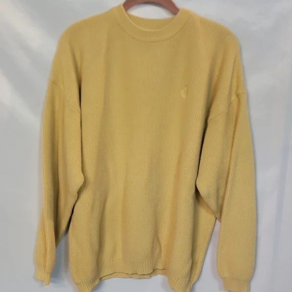 Izod Crewneck Sweater 100% Cottom in Maize Yellow