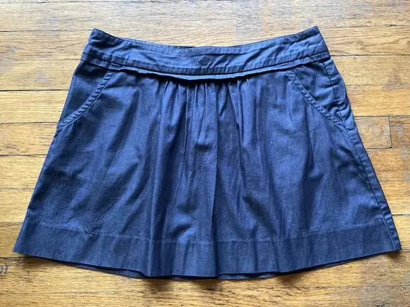 JCREW Bluish Gray Pleated Cotton Mini Skirt size 10