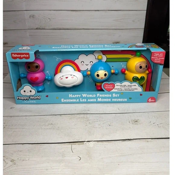 Fisher Price Happy‎ World Friends Baby Toy Set HDG95 Infant Sensory NEW