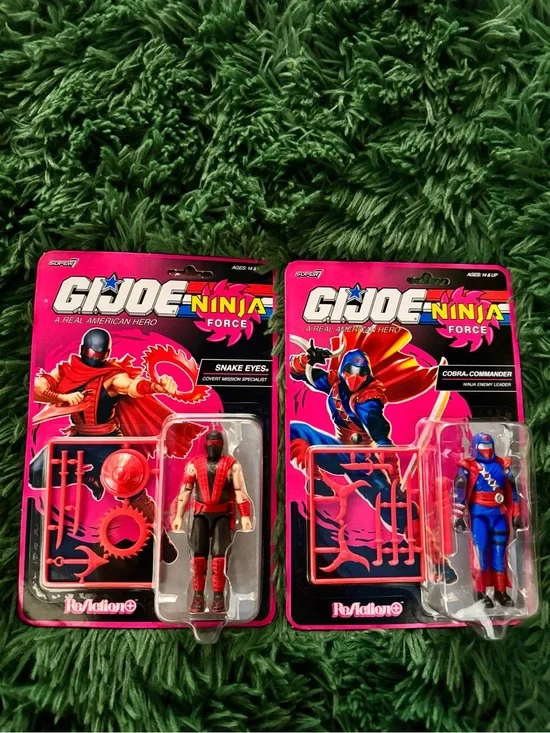 Super7 GI Joe Reaction Ninja Force Cobra Commander & Snake Eyes 3.75” Figure
