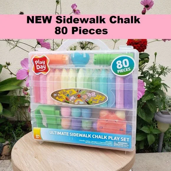 NEW 80 Piece Sidewalk Chalk Toddler Arts  Crafts Art Easter Basket Gift supplies