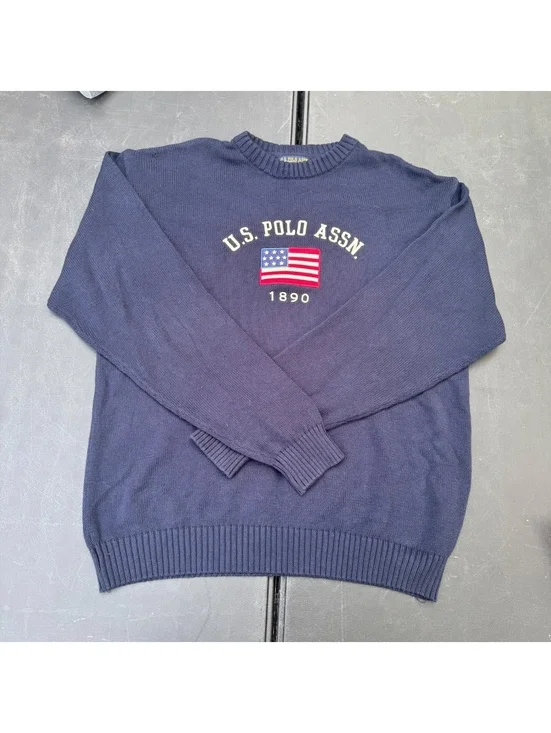 U.S. Polo Assn. Men's Navy Cotton Crewneck Sweater XXL
