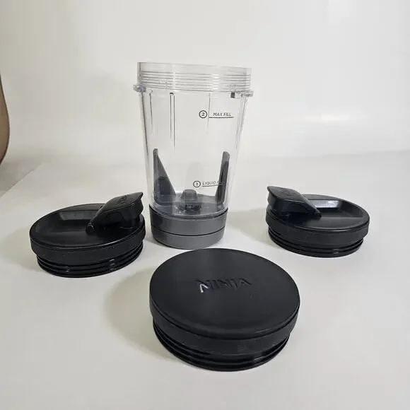Ninja Foodi 14oz Smoothie Cup & Storage Lid SS351 SS100 SS350 + 2 Sip & Seal Lid