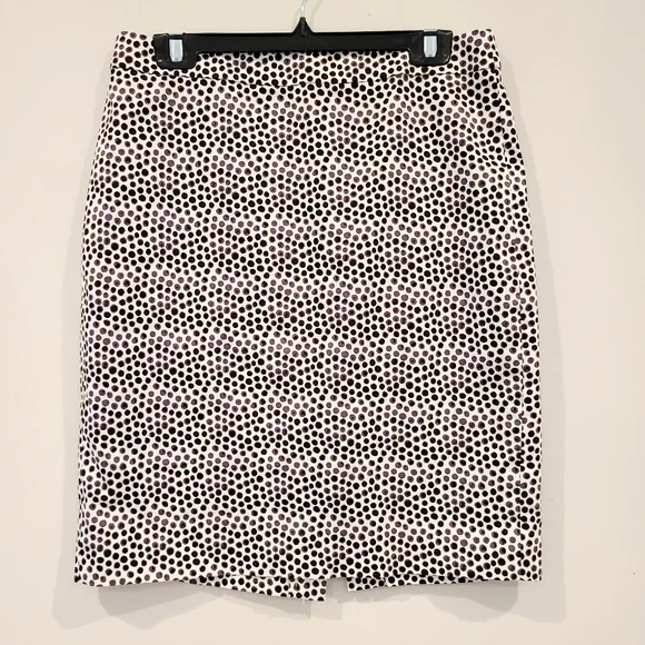 J.crew Factory The Pencil Skirt In Black And White Dot Print