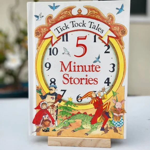 Vintage book Tick Tock Tales 5 Minute Stories Hardcover 1992 children's book Rhy