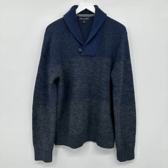 Banana Republic Sweater Mens Large Shawl Collar Pullover Italian Wool Old Money‎