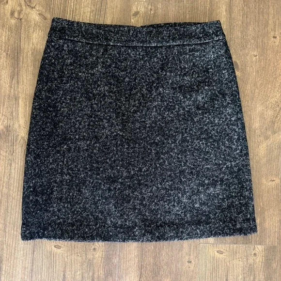 DKNY Tweed Mini Skirt Womens 12 Grey Wool Blend A-Line Academia Goth Luxury