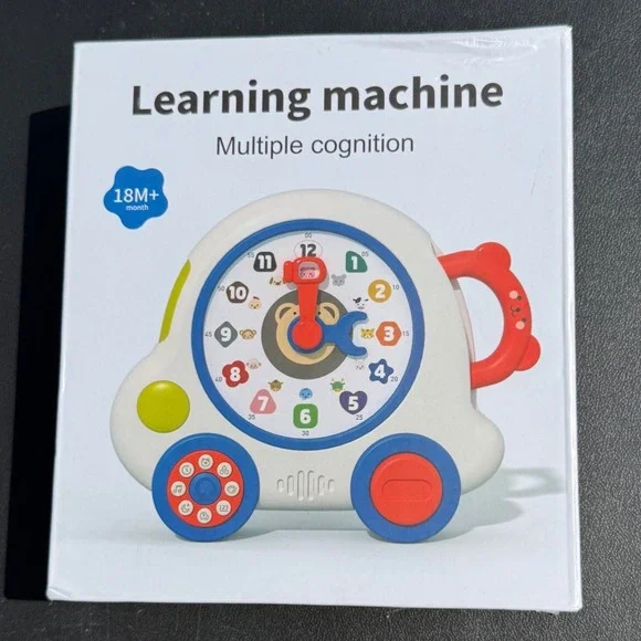 Toddler‎ Learning Machine Interactive Clock Toy Music Light 18M+ White