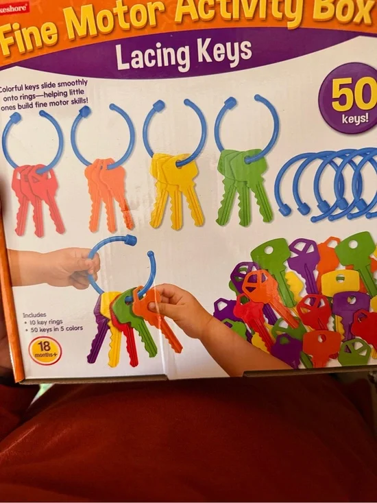 Fine Motor Activity Box Lacing Keys - Multicolor (50 pcs)new  Missing