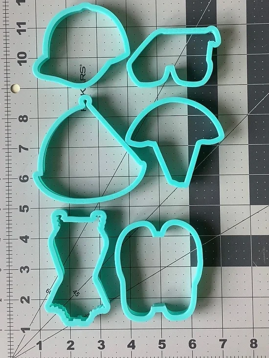 Summer Beach Cookie Cutter Set – 6 Pc Plastic Baking Cutters