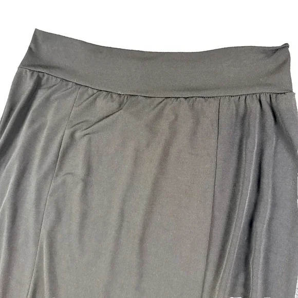 JKLA California‎ Midi A Line Skirt Womens Large Black Elastic Waist Sportswear