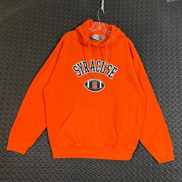 Syracuse University Football NCAA J.‎ America Orange Drawstring Hoodie Sweater L